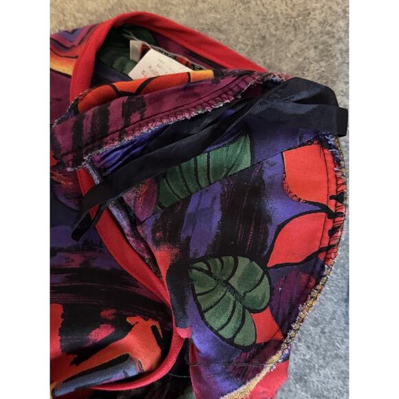 Vintage Womens ART TO WEAR Jacket Tropical Vibrant Statement Maximalist Size 14 - Picture 6 of 10